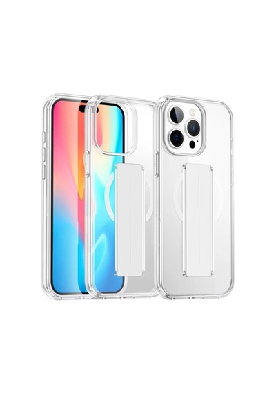 Joko Apple iPhone Uyumlu  14 Pro Max Uyumlu Kılıf Alfa Magsafe Standlı Kapak - Şeffaf