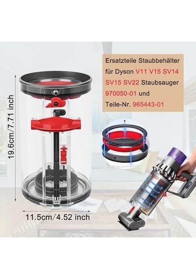 Dyson V11 V15 Sv14 Sv15 Sv22 Elektrikli Süpürge İçin Yedek Parça Toz Haznesi, Yedek Kap Parça No. 970050-01 Ve Par Genel