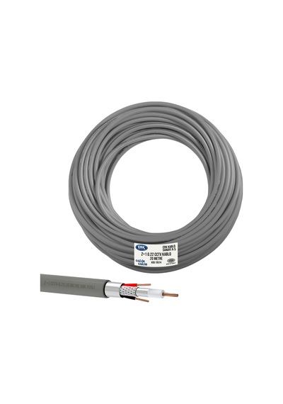 Kamera Kablosu 2+1 Cctv 0.22 20Mt Cablecable