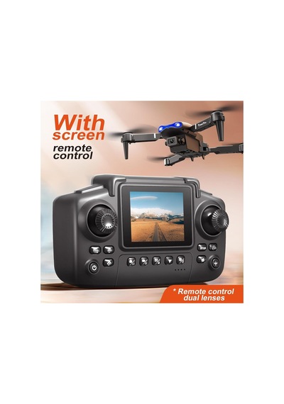 R09-s Drone Kameralı Ekranlı Kumandalı Yedek Bataryalı Quadcopter Hd Kamera App Destek