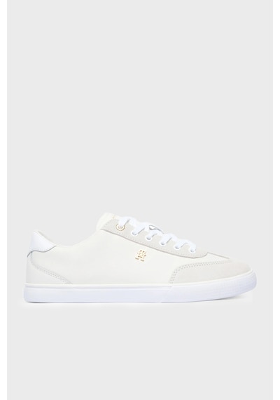 Tommy Hilfiger Logolu Deri Sneaker Ayakkabı Kadın Ayakkabı Fw0fw09391 Ybl Beyaz