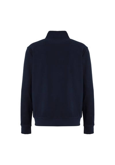 Mustang Lacivert Erkek Fermuarlı Basic Nakışlı Sweatshirt M6wm-swt1591