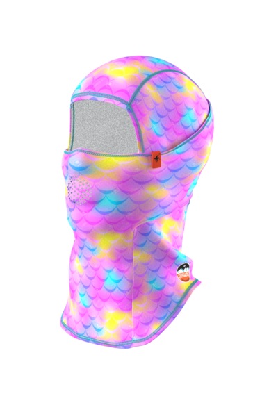 Kids Pro Balaklava Baskılı Su İtici Özellikli Dwr Snowboard Kayak, Motosiklet, Bisiklet Kar Maskesi Pembe Şeftali