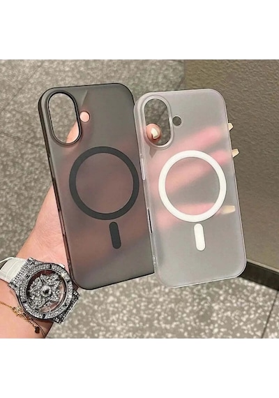 Apple Uyumlu iPhone 16 Tuna Buzlu Sert İnce Magsafe Telefon Kılıfı Çok Renkli