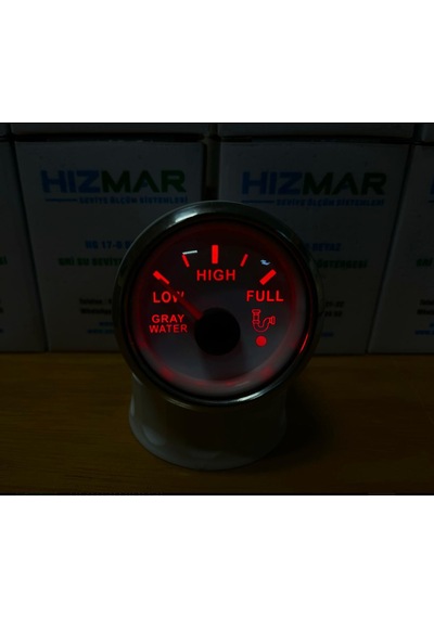 Dünyada Tek Ibreli Gri Su Seviye Göstergesi - 0-190 Ohm Gri
