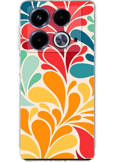İnfinix Note 40 İle Uyumlu Retro Color 5 Baskılı Kamera Korumalı Şeffaf Kılıf Şeffaf