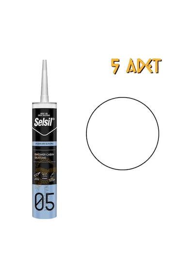 Mutfak Banyo Duşakabin Silikonu Beyaz 280 Ml. - 5 Adet