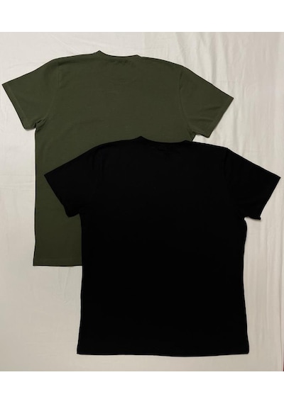 Erkek Slim Fit Dar Kesim Bisiklet Yaka Kısa Kol Pamuklu 2'li Tişört Paketi