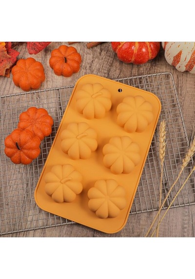 Silikon Sabun Kek, Pasta, Kalıbı Mini Balkabağı Silikon Kalıp Turuncu