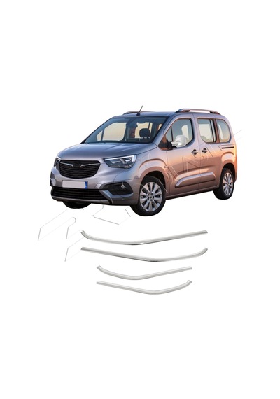 Opel Combo Uyumlu 2019 Ve Üzeri Krom Cam Çıtası 4 Parça Paslanmaz Çelik