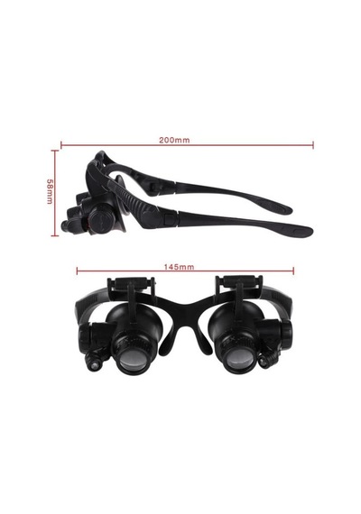 Gözlük Modeli 10x 15x 20x 25x Lens,2led Işıklı,büyüteç 0d537
