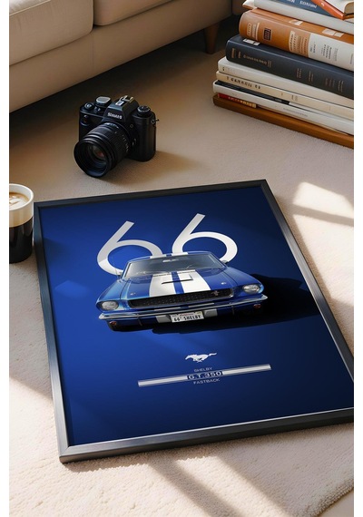 1966 Ford Mustang Shelby Gt350 Çerçeveli Tablo - Special Edition Car Poster