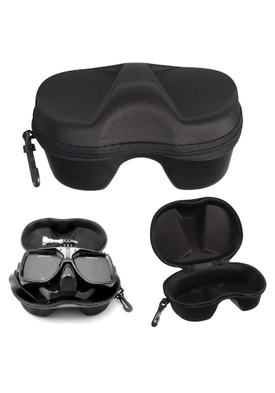 Molys Solo Pro Dalış Maskesi + Maske Kutusu + Antı Fog Buğu Önleyici Film Siyah