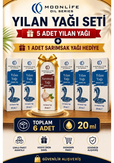 Moonlıfe Yılan Yağı 20 Ml 5 Adet + Sarımsak Yağı Hediye 100 ML