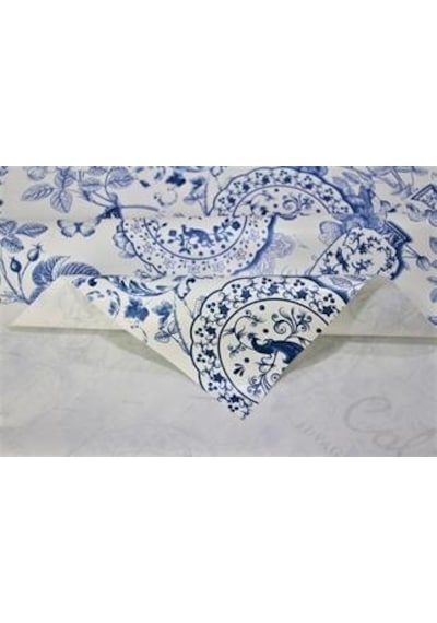 Elyaf Astarlı Silinebilir Pvc Muşamba Masa Örtüsü C140-1vazo-mavi