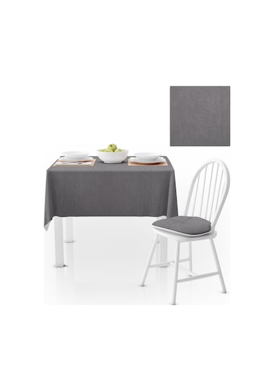 Gri Düz Renk Petek Dokuma Masa Örtüsü 140x220
