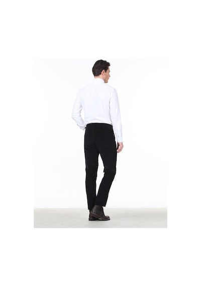 Kip Erkek Slim Fit Korduroy Pantolon - Minimalist Günlük Stil Siyah