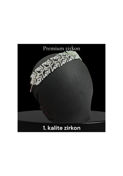 Zirkon Elite Band-premium Kalite Zirkon Taç, Özel Tasarım Gelin Aksesuarı Gelin Saç Bandı Beyaz - 801943586 Beyaz