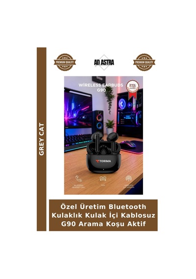 Özel Üretim Bluetooth Kulaklık Kulak İçi Kablosuz G90 Arama Koşu Aktif