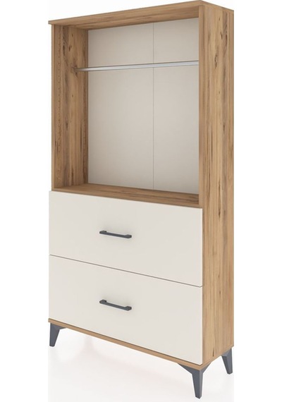 Arges Dolap Tek Raflı 2 Çekmeceli Tek Askılı 88x30x163 Çam-aytaşı Atlas Çam