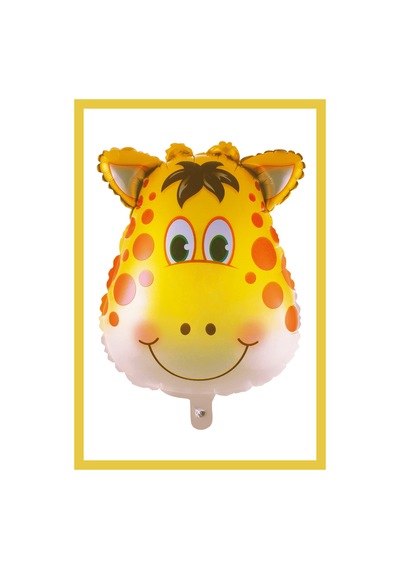 Folyo Balon Safari Zürafa Hayvanlar 55x45 Cm Helyum Uyumlu Sarı