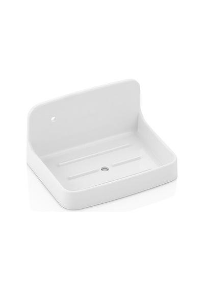 Zen Katı Sabunluk Beyaz Sert Plastik Yapışkanlı - Duvara Monte 5570