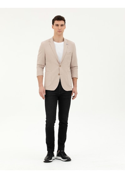 Pierre Cardin Bej Esnek Fit Blazer Ceket