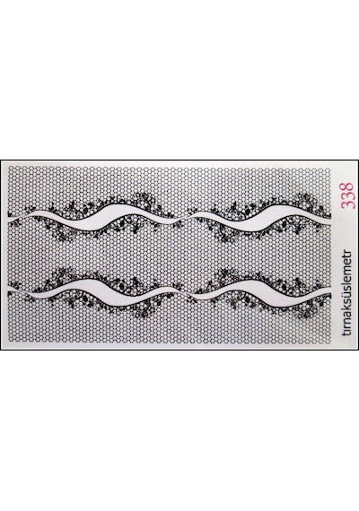 Siyah Dantel Tırnak Sticker TırnakDövme Nail Art 338