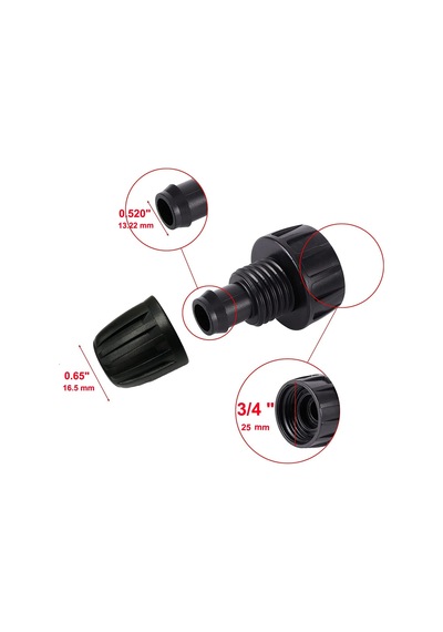 Tr 1/2 İnç Damla Sulama Borusu Musluk Adaptörü 6 Paket, 3/4 İnç - 1/2 İnç Sulama Sistemi Hortum Adaptörü, 3/4 İn