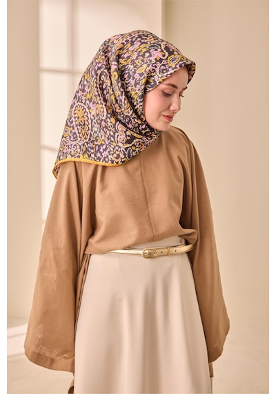 Silk Home Twill İpek Eşarp 11478-02 Yavruağzı, Sarı, Soluk Siyah, Pembe, Mint, Gümüş