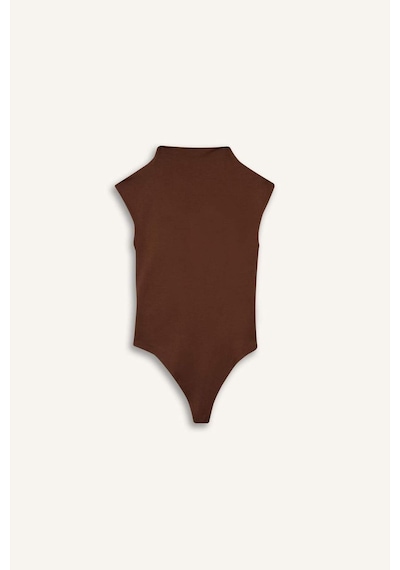 Defacto Slim Fit Dar Kesim Yarım Balıkçı Yaka Çıtçıtlı Body G0314ax25hsbn318 Kahve