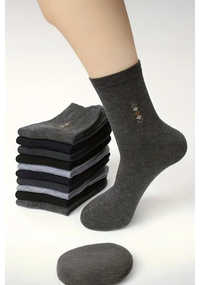 Hitit Socks Erkek 5 Çift Casual Sıkmayan Boğazlı Terletmez Kokusuz Soket Çorap Siyah - Beyaz - Gri