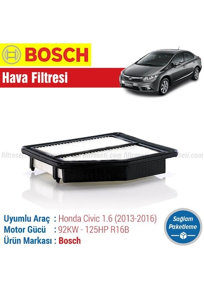 Honda Civic 1.6 Fb7 Bosch Hava Filtresi 2013-2016