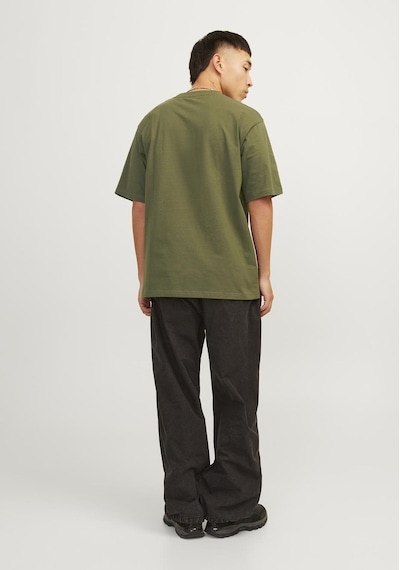 Jack & Jones Erkek Logo Baskili Bisiklet Yaka Tisört - Austin 12256401 Cypress Yeşil