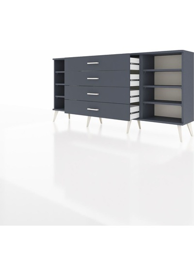 Arges Konsol 6 Raflı 4 Çekmeceli 176x30x83 Antrasit-antrasit/antrasit Antrasit/antrasit Arges Konsol 6 Raflı 4 Çekmeceli 176x30x83 Antrasit-antrasit/antrasit Antrasit/antrasit