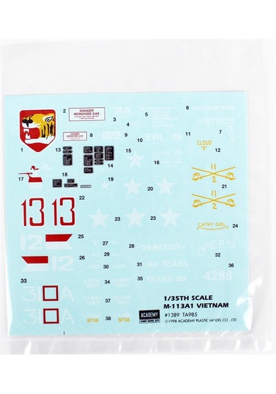 Academy 13266 1/35 Ölçek, M-113a1 Apc Vietnam Zırhlı Personel Taşıyıcı, Plastik Model Kiti-48946