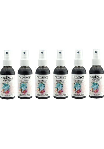 CADENCE SİYAH SPREY KUMAŞ BOYASI 100ML 6LI SET