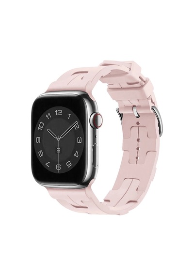 Apple Uyumlu  Watch 10 42mm Krd-92 Hermes Silikon Kordon
