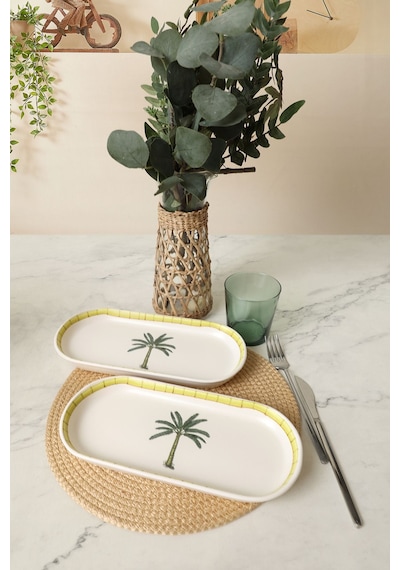 Keramika Palmiye Noyan Kayık Tabak 26 Cm 2 Adet 22642 Çok Renkli