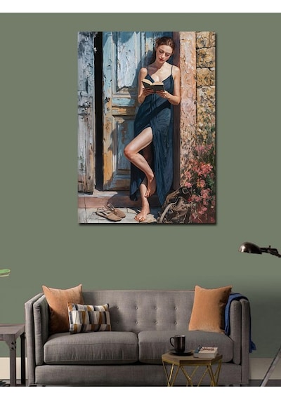 Kanvas Tablo Kapıdaki Kadın 50cmx70cm