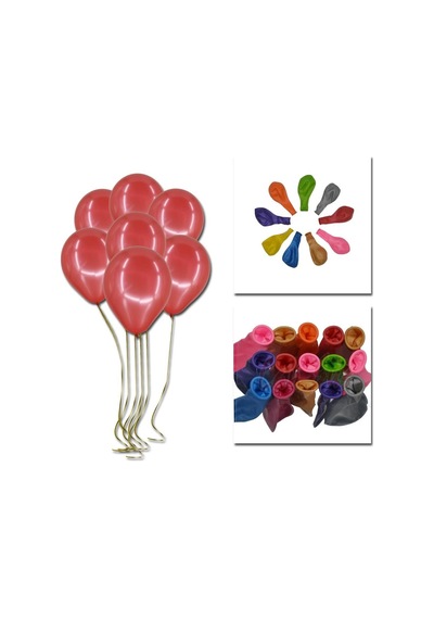 Cansüs 100lü Metalik Balon Kırmızı 12inç Çok Renkli