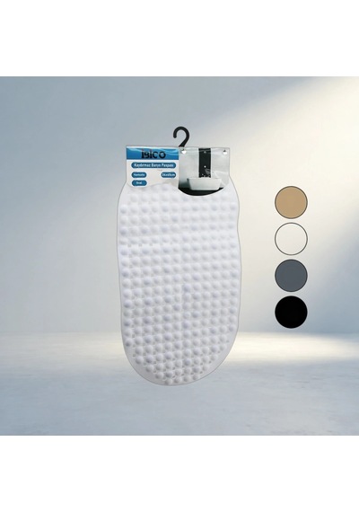 Renkli Vantuzlu Kaydırmaz Banyo Paspası Oval Top Desenli 34x65cm 21 x 21