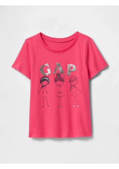 Gap Kız Bebek Grafik T-shirt Fuşya-6036 Fuşya