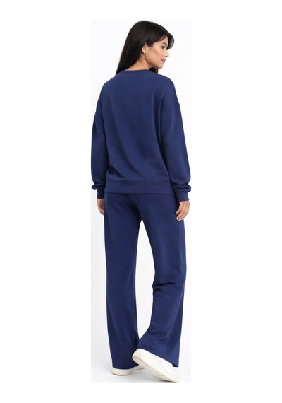 Balenbi Oversize Bisiklet Yaka Basic Modal Kadın Takım 1206 - Form Serisi Lacivert
