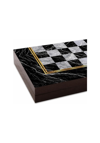 Star Tavla Platin Mermer Büyük Boy 12 Mm Mdf Kasa, Parlak Selefon Kaplama, Çizilmeye Karşı Dire