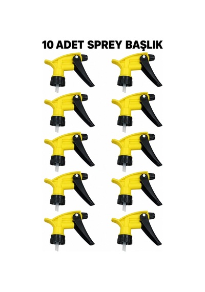 Bgea Kimyasala Dayanıklı Triger Sprey Başlık - Sarı, Fısfıs Sprey Başlığı 10 Adet