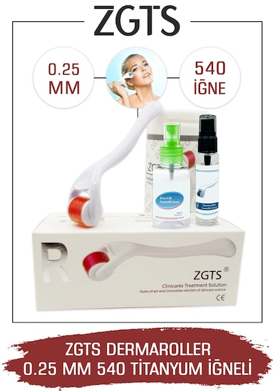 Zgts Dermaroller 0.25 Mm Titanyum 540 Iğneli Derma Roller ﻿