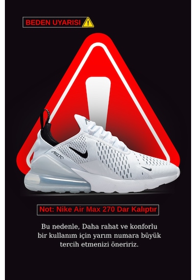 Nike Air Max 270 Erkek Beyaz Sneaker Ayakkabı