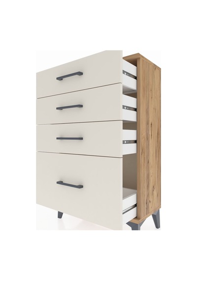 Arges Komodin 4 Çekmeceli 60x30x96 Çam-aytaşı Çam