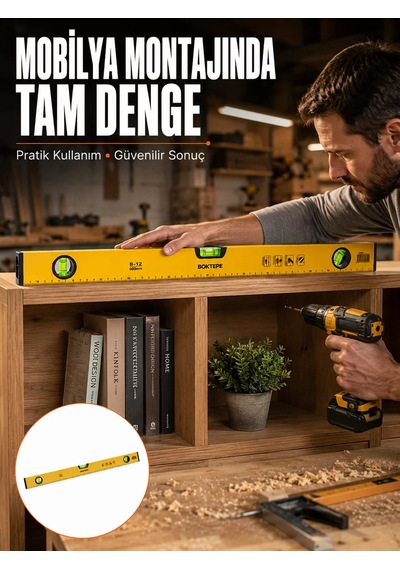 Northcity 600 Mm Profesyonel Su Terazisi - Yeni Nesil Ergonomik Duvar Ve Montaj Aracı Sarı